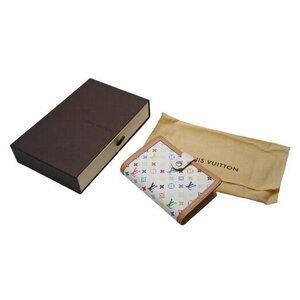 Louis Vuitton Wallet Viennois bi fold by Takashi Murakami white multicolor